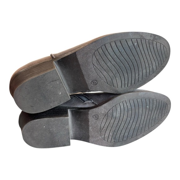 Xappeal Ankle Boots Womens 6 Gray Faux Suede Block Heel Booties Zip Up - Picture 9 of 11